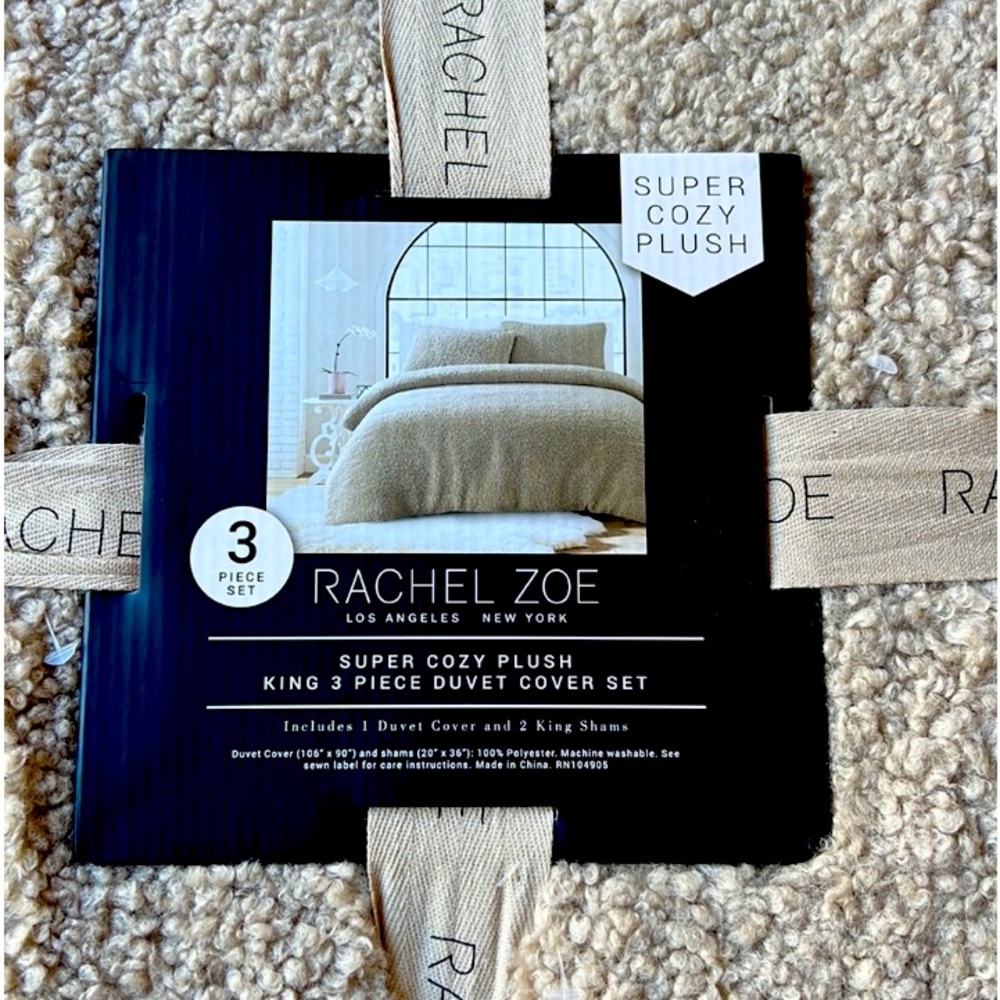 🌺NEW‼️RACHEL ZOE QUEEN SIZE 3 PIECE COMFORTER DUVET COVER SET   NWT - Picture 5 of 11
